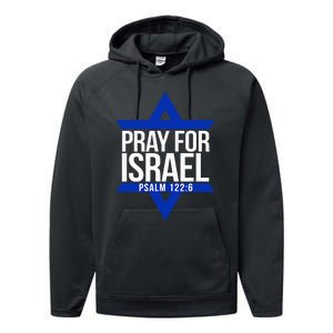 Pray For Israel Jewish Star Performance Fleece Hoodie