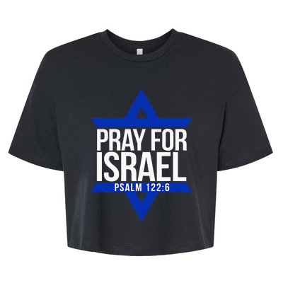 Pray For Israel Jewish Star Bella+Canvas Jersey Crop Tee