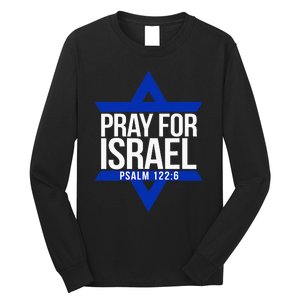 Pray For Israel Jewish Star Long Sleeve Shirt