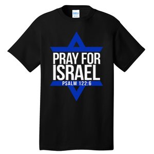 Pray For Israel Jewish Star Tall T-Shirt