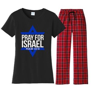 Pray For Israel Jewish Star Women's Flannel Pajama Set