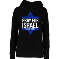 Pray For Israel Jewish Star Womens Funnel Neck Pullover Hood