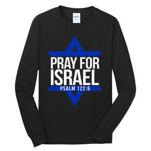 Pray For Israel Jewish Star Tall Long Sleeve T-Shirt