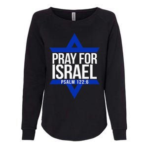 Pray For Israel Jewish Star Womens California Wash Sweatshirt