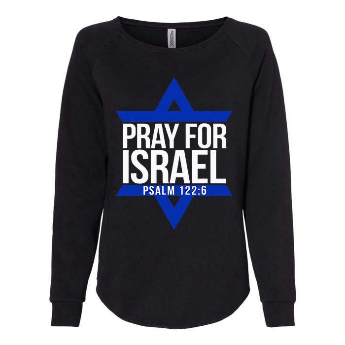 Pray For Israel Jewish Star Womens California Wash Sweatshirt