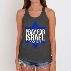 Pray For Israel Jewish Star Women's Knotted Racerback Tank