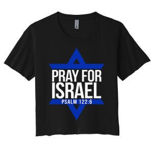 Pray For Israel Jewish Star Women's Crop Top Tee