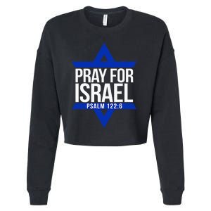 Pray For Israel Jewish Star Cropped Pullover Crew