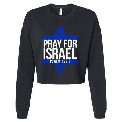 Pray For Israel Jewish Star Cropped Pullover Crew