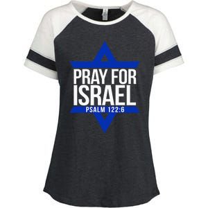 Pray For Israel Jewish Star Enza Ladies Jersey Colorblock Tee