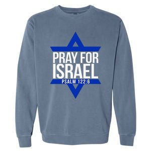 Pray For Israel Jewish Star Garment-Dyed Sweatshirt