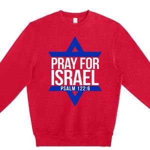 Pray For Israel Jewish Star Premium Crewneck Sweatshirt