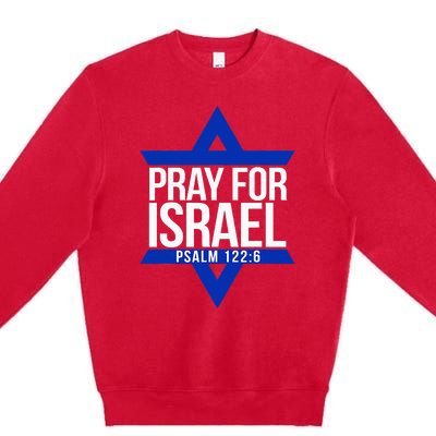 Pray For Israel Jewish Star Premium Crewneck Sweatshirt