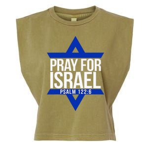 Pray For Israel Jewish Star Garment-Dyed Women's Muscle Tee