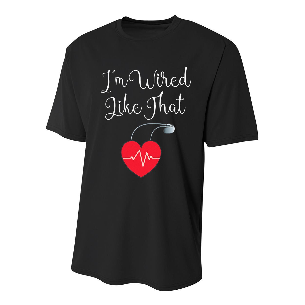 Pacemaker Funny ICD Surgery Gift Im Wired Like That Youth Performance Sprint T-Shirt
