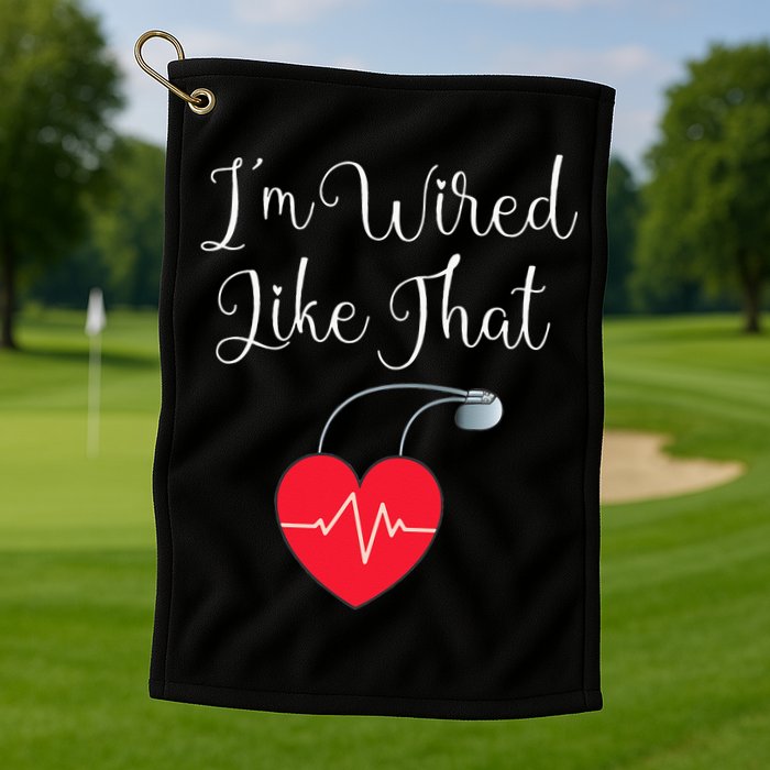 Pacemaker Funny ICD Surgery Gift Im Wired Like That Golf Towel