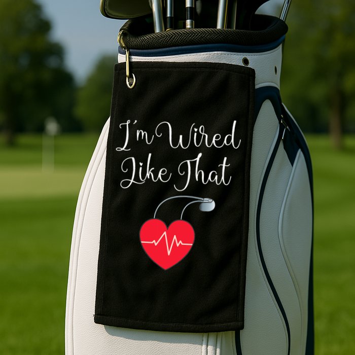 Pacemaker Funny ICD Surgery Gift Im Wired Like That Golf Towel
