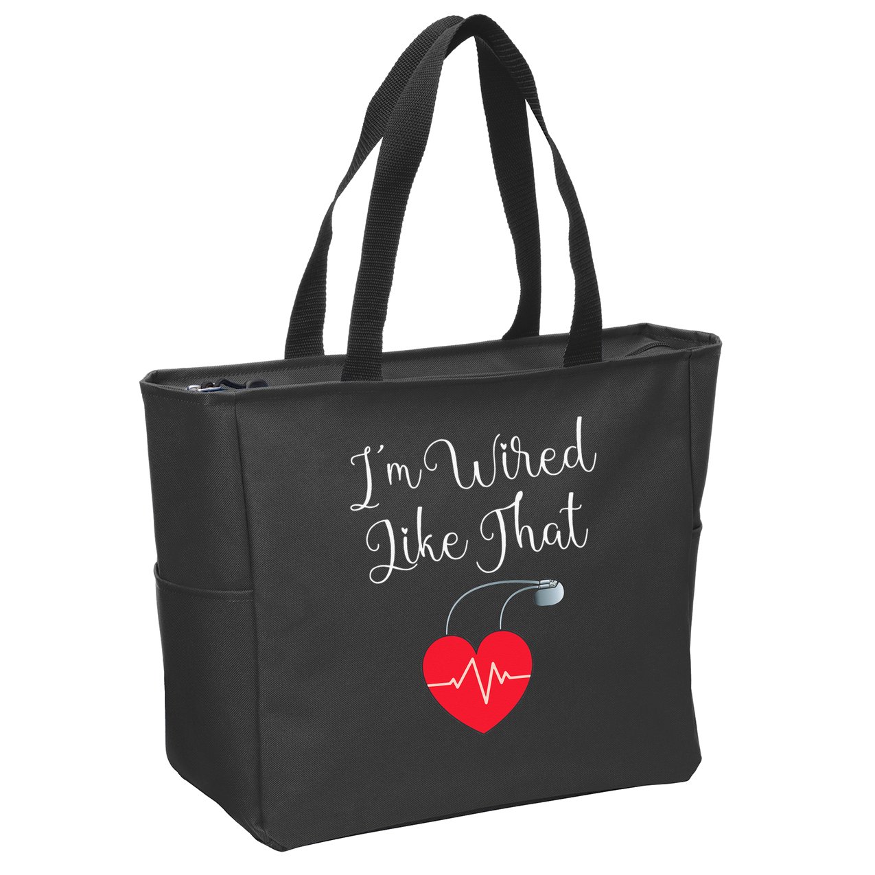 Pacemaker Funny ICD Surgery Gift Im Wired Like That Zip Tote Bag