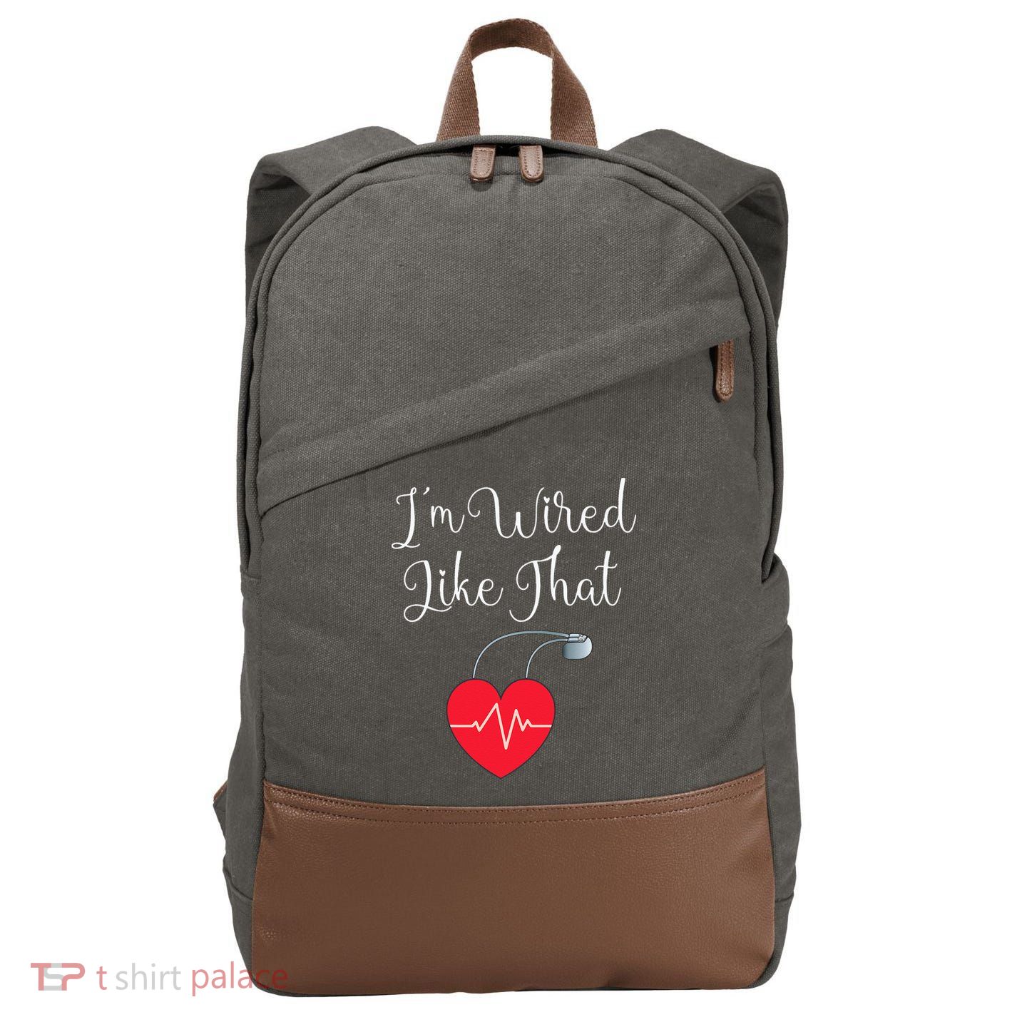 Pacemaker Funny ICD Surgery Gift Im Wired Like That Cotton Canvas Backpack