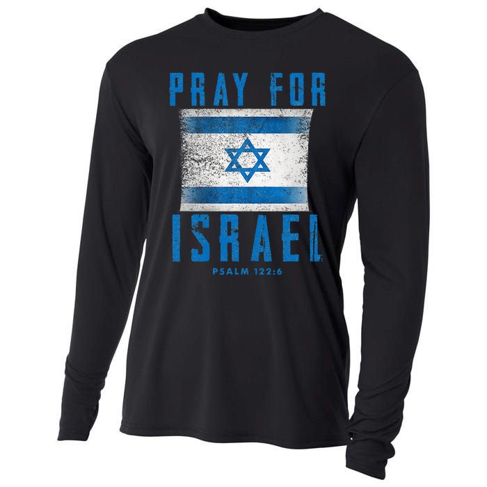 Pray for Israel Psalm 122 6 Israel Flag Cooling Performance Long Sleeve Crew