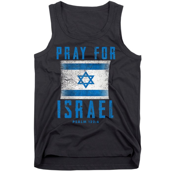 Pray for Israel Psalm 122 6 Israel Flag Tank Top