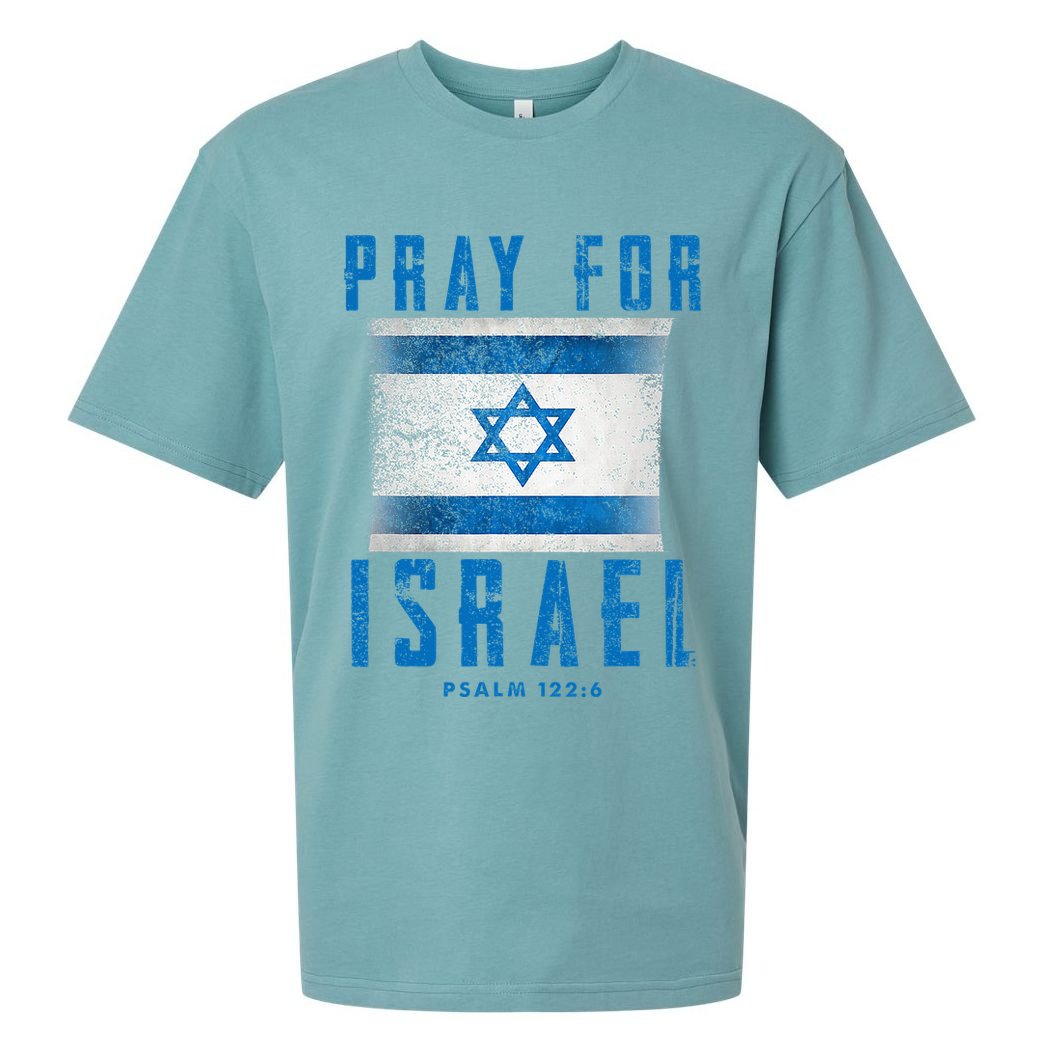 Pray for Israel Psalm 122 6 Israel Flag Sueded Cloud Jersey T-Shirt