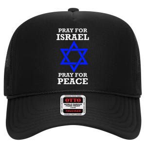 Pray For Israel Peace High Crown Mesh Back Trucker Hat