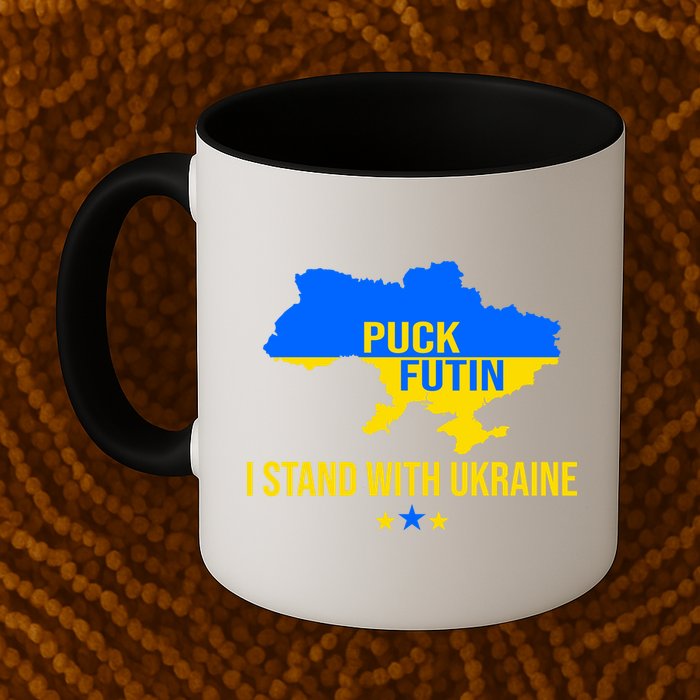 Puck Futin I Stand With Ukraine Support Flag Mug