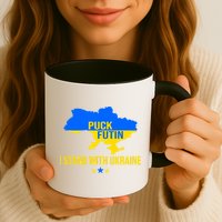 Puck Futin I Stand With Ukraine Support Flag Mug