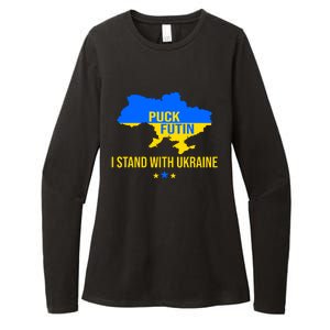 Puck Futin I Stand With Ukraine Support Flag Womens CVC Long Sleeve Shirt