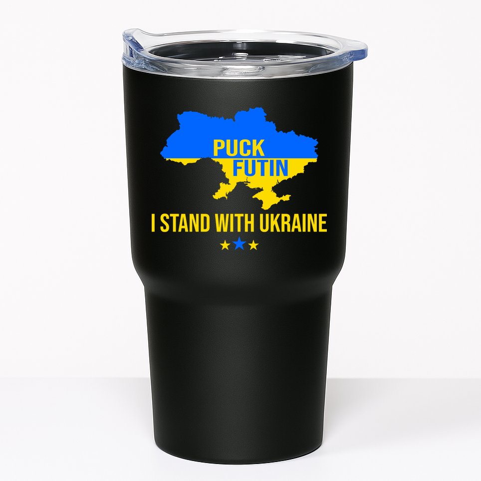 Puck Futin I Stand With Ukraine Support Flag Tumbler
