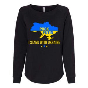 Puck Futin I Stand With Ukraine Support Flag Womens California Wash Sweatshirt