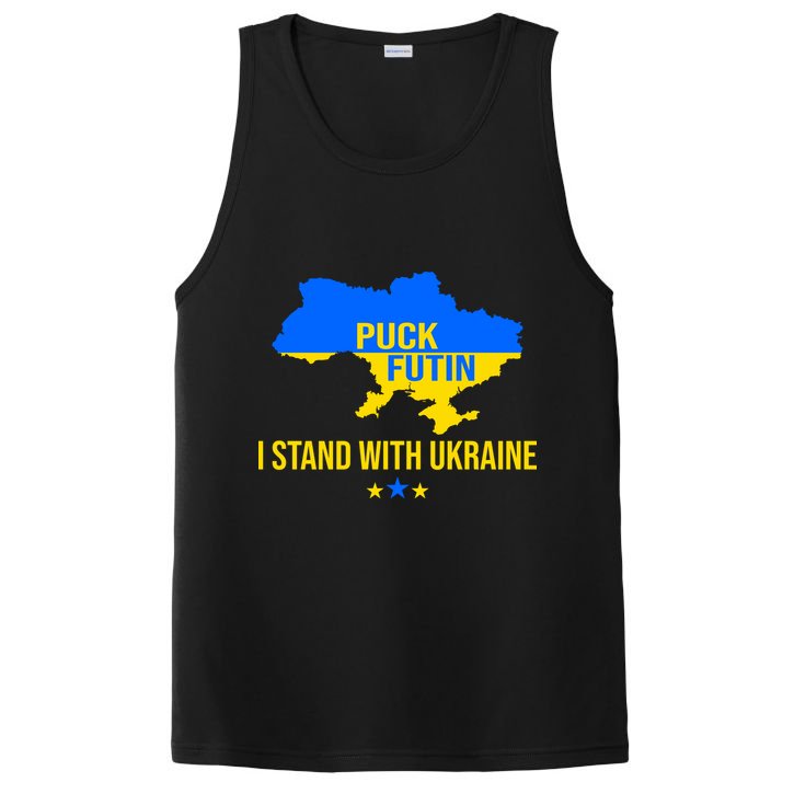 Puck Futin I Stand With Ukraine Support Flag PosiCharge Competitor Tank