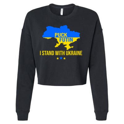 Puck Futin I Stand With Ukraine Support Flag Cropped Pullover Crew