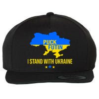 Puck Futin I Stand With Ukraine Support Flag Wool Snapback Cap