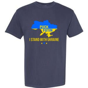 Puck Futin I Stand With Ukraine Support Flag Garment-Dyed Heavyweight T-Shirt