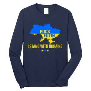 Puck Futin I Stand With Ukraine Support Flag Long Sleeve Shirt