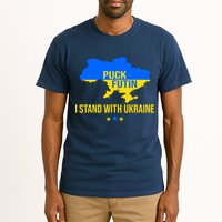 Puck Futin I Stand With Ukraine Support Flag Tall T-Shirt