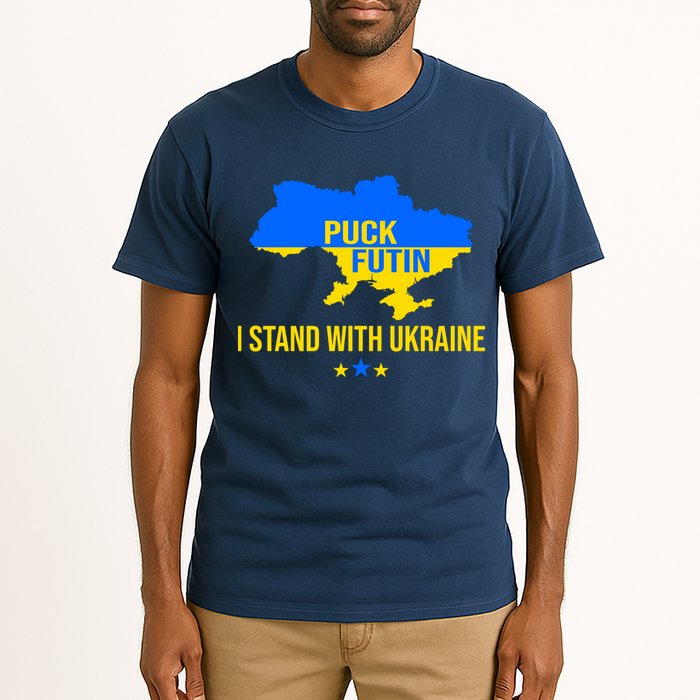 Puck Futin I Stand With Ukraine Support Flag Tall T-Shirt