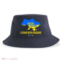 Puck Futin I Stand With Ukraine Support Flag Sustainable Bucket Hat