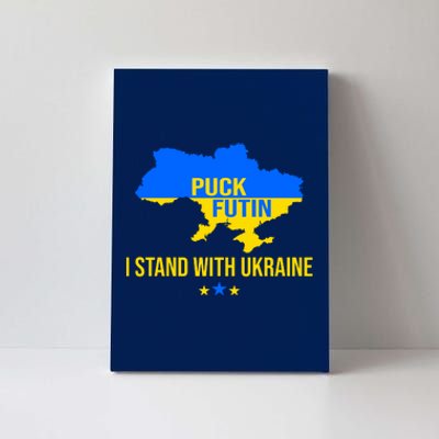 Puck Futin I Stand With Ukraine Support Flag Canvas