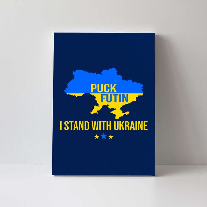 Puck Futin I Stand With Ukraine Support Flag Canvas