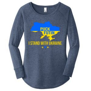 Puck Futin I Stand With Ukraine Support Flag Women's Perfect Tri Tunic Long Sleeve Shirt