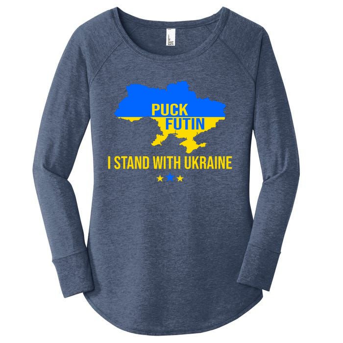 Puck Futin I Stand With Ukraine Support Flag Women's Perfect Tri Tunic Long Sleeve Shirt