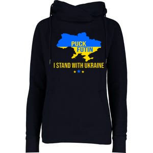 Puck Futin I Stand With Ukraine Support Flag Womens Funnel Neck Pullover Hood