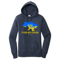 Puck Futin I Stand With Ukraine Support Flag Women's Pullover Hoodie