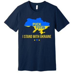 Puck Futin I Stand With Ukraine Support Flag Premium T-Shirt