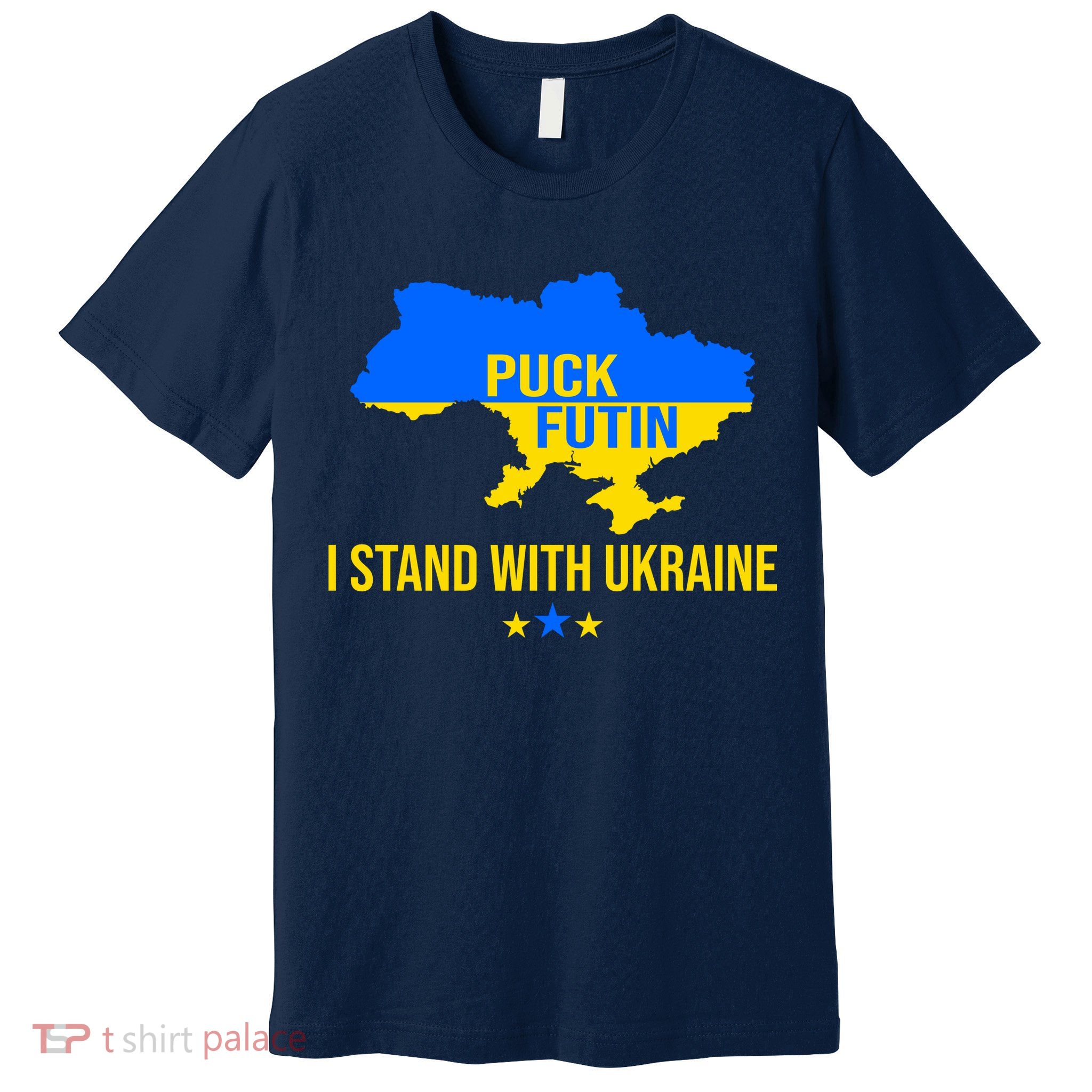 Puck Futin I Stand With Ukraine Support Flag Premium T-Shirt