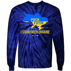 Puck Futin I Stand With Ukraine Support Flag Tie-Dye Long Sleeve Shirt