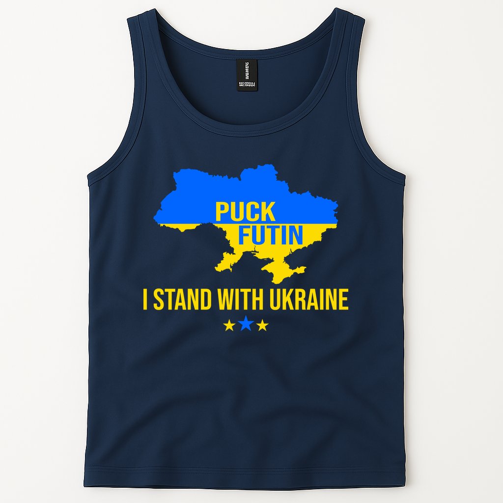 Puck Futin I Stand With Ukraine Support Flag Tank Top